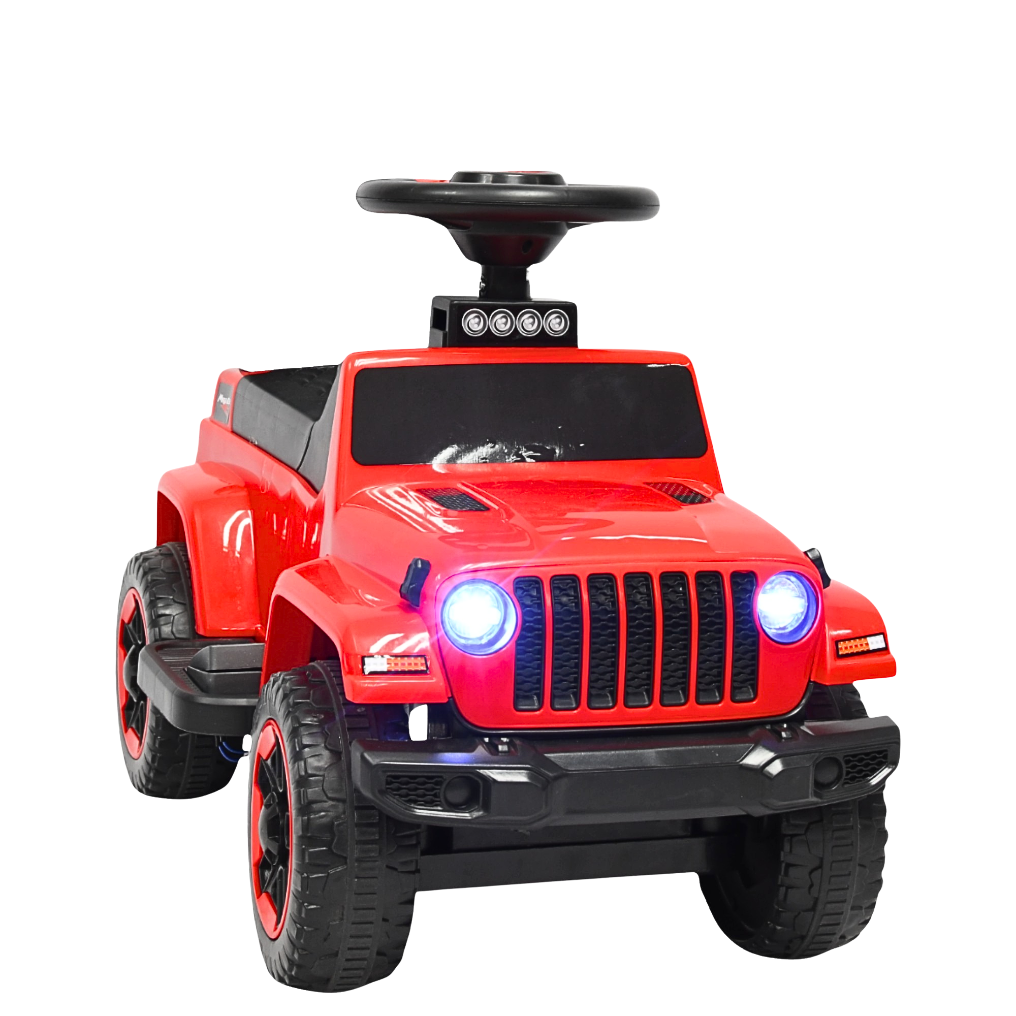 Foto 8 | Montable Electrico Para Niños Híbrido Con Bastón Y Pedal Acelerador Barras De Seguridad Luces Batería 6v - Rojo
