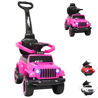 Foto 1 | Montable Electrico Para Niños Híbrido Con Bastón Y Pedal Acelerador Barras De Seguridad Luces Batería 6v - Rosa