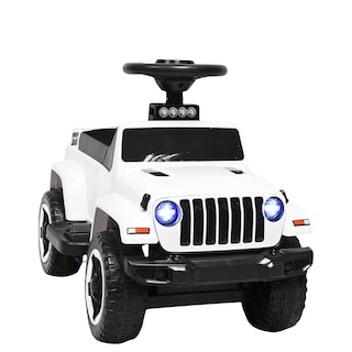 Foto 8 | Montable Electrico Para Niños Híbrido Con Bastón Y Pedal Acelerador Barras De Seguridad Luces Batería 6v - Blanco