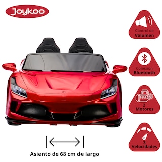 Foto 3 | Montable Electrico Para Niños Deportivo Dos Asientos Luz Sonido Control Remoto Batería 12v - Rojo