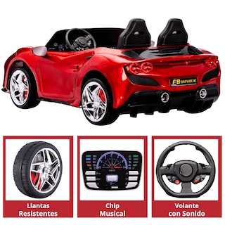 Foto 4 | Montable Electrico Para Niños Deportivo Dos Asientos Luz Sonido Control Remoto Batería 12v - Rojo