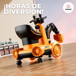 Foto 3 | Coche Eléctrico Movible Komfort Con Diseño De Excavadora