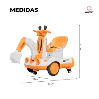 Foto 6 | Coche Eléctrico Movible Komfort Con Diseño De Excavadora