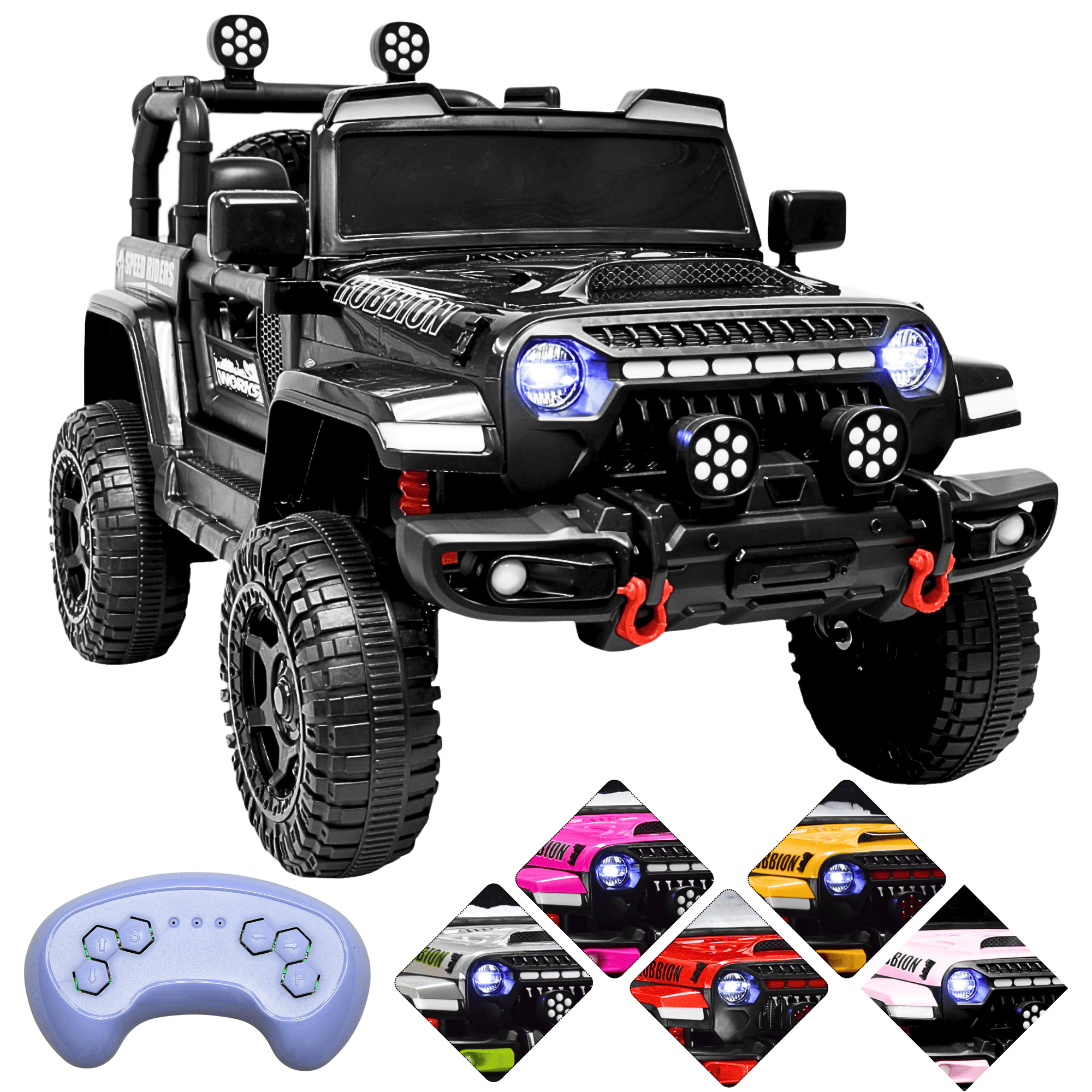 Foto 2 pulgar | Montable Electrico Camioneta Para Niños Control Remoto Luz 12v - Negro