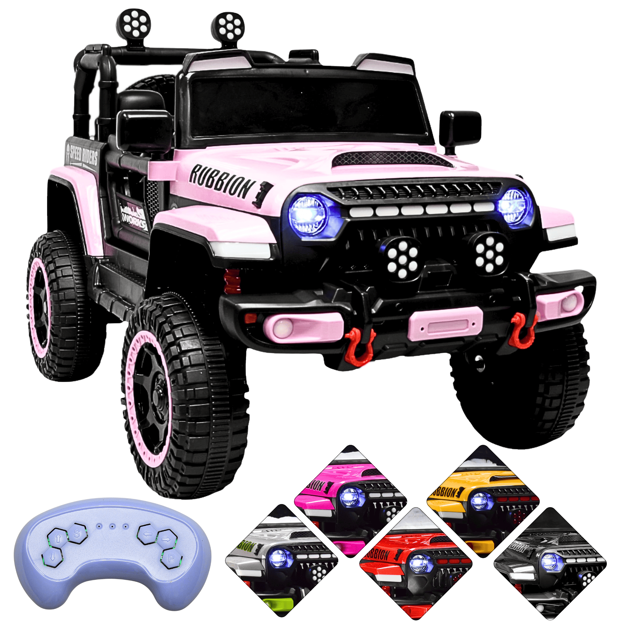 Foto 2 pulgar | Montable Electrico Camioneta Para Niños Control Remoto Luz 12v - Rosa Claro