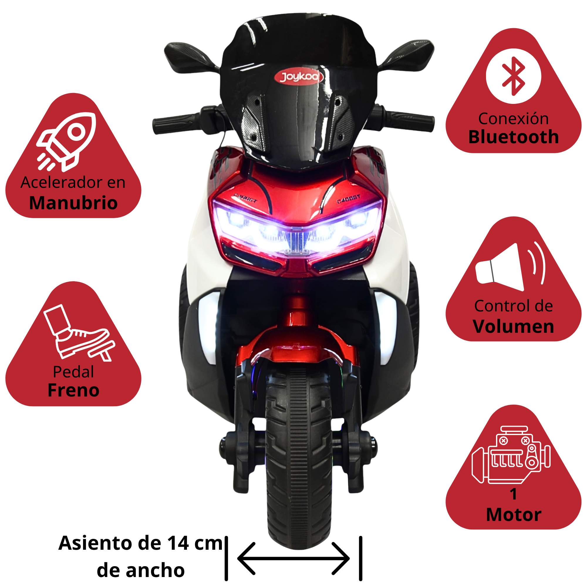 Foto 3 | Motocicleta Montable Eléctrica Para Niños Luces Sonido Conexión Usb Y Bluetooth Batería 6v Apta A Partir De 3 Años