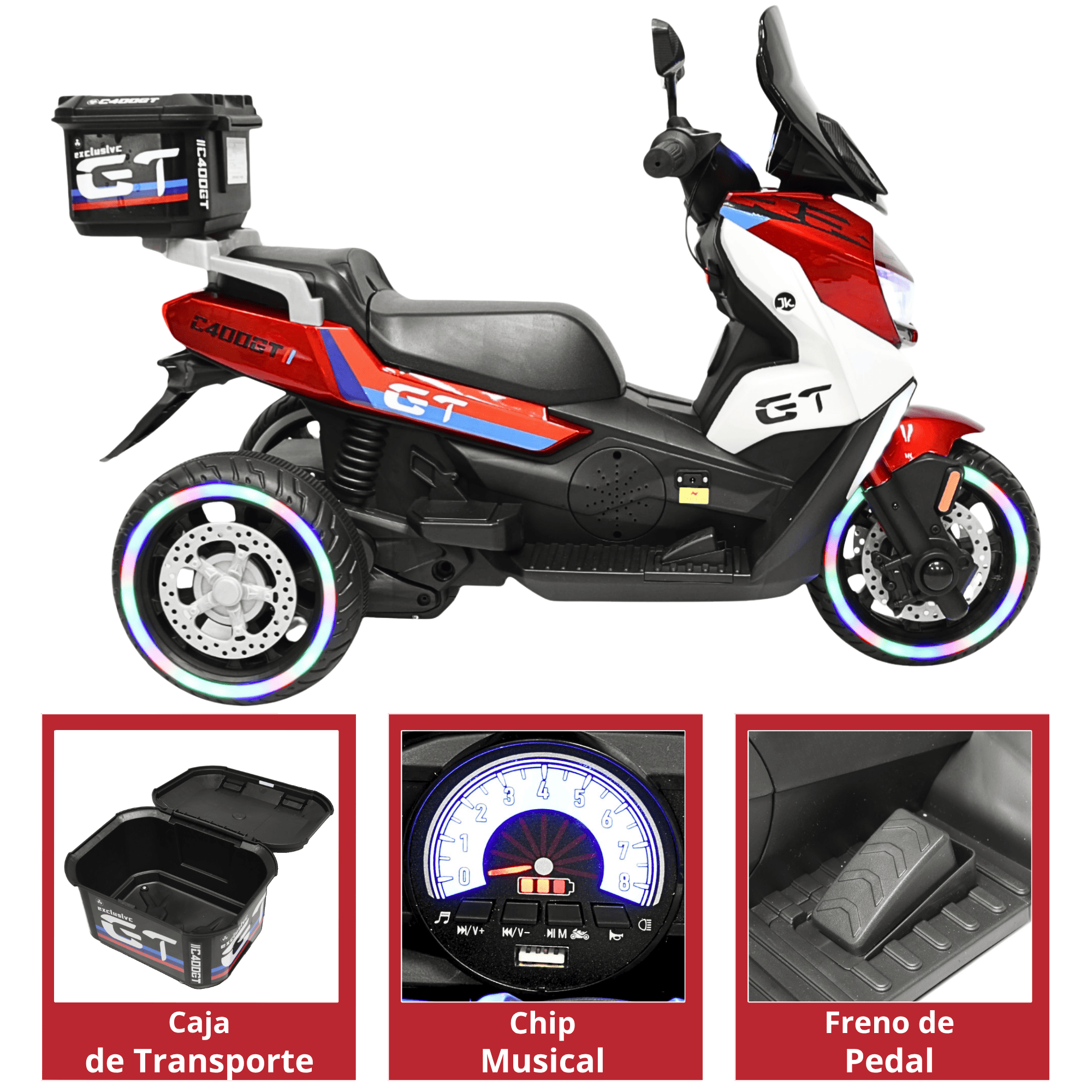 Foto 6 pulgar | Motocicleta Montable Eléctrica Para Niños Luces Sonido Conexión Usb Y Bluetooth Batería 6v Apta A Partir De 3 Años