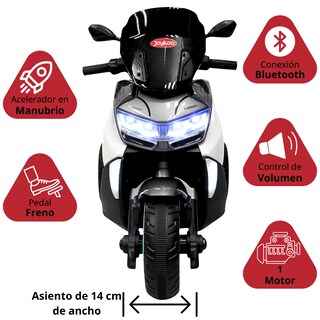 Foto 3 | Motocicleta Montable Eléctrica Para Niños Luces Sonido Conexión Usb Y Bluetooth Batería 6v Apta A Partir De 3 Años