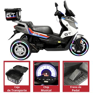Foto 5 | Motocicleta Montable Eléctrica Para Niños Luces Sonido Conexión Usb Y Bluetooth Batería 6v Apta A Partir De 3 Años