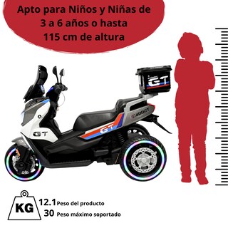 Foto 6 | Motocicleta Montable Eléctrica Para Niños Luces Sonido Conexión Usb Y Bluetooth Batería 6v Apta A Partir De 3 Años