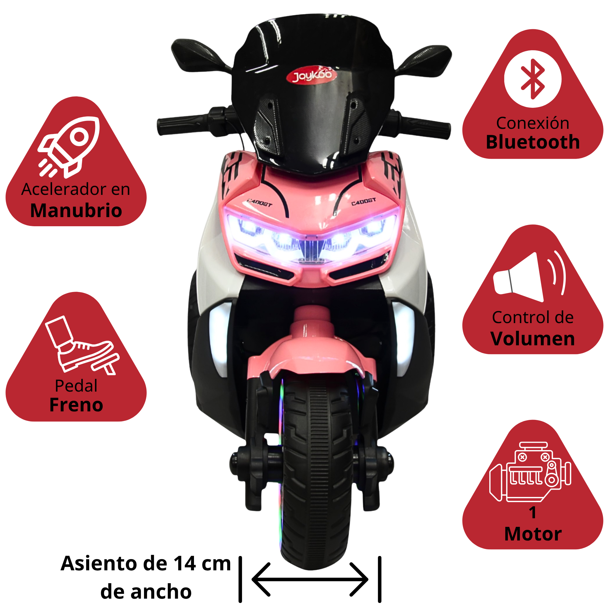 Foto 3 | Motocicleta Montable Eléctrica Para Niños Luces Sonido Conexión Usb Y Bluetooth Batería 6v Apta A Partir De 3 Años