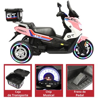 Foto 5 | Motocicleta Montable Eléctrica Para Niños Luces Sonido Conexión Usb Y Bluetooth Batería 6v Apta A Partir De 3 Años