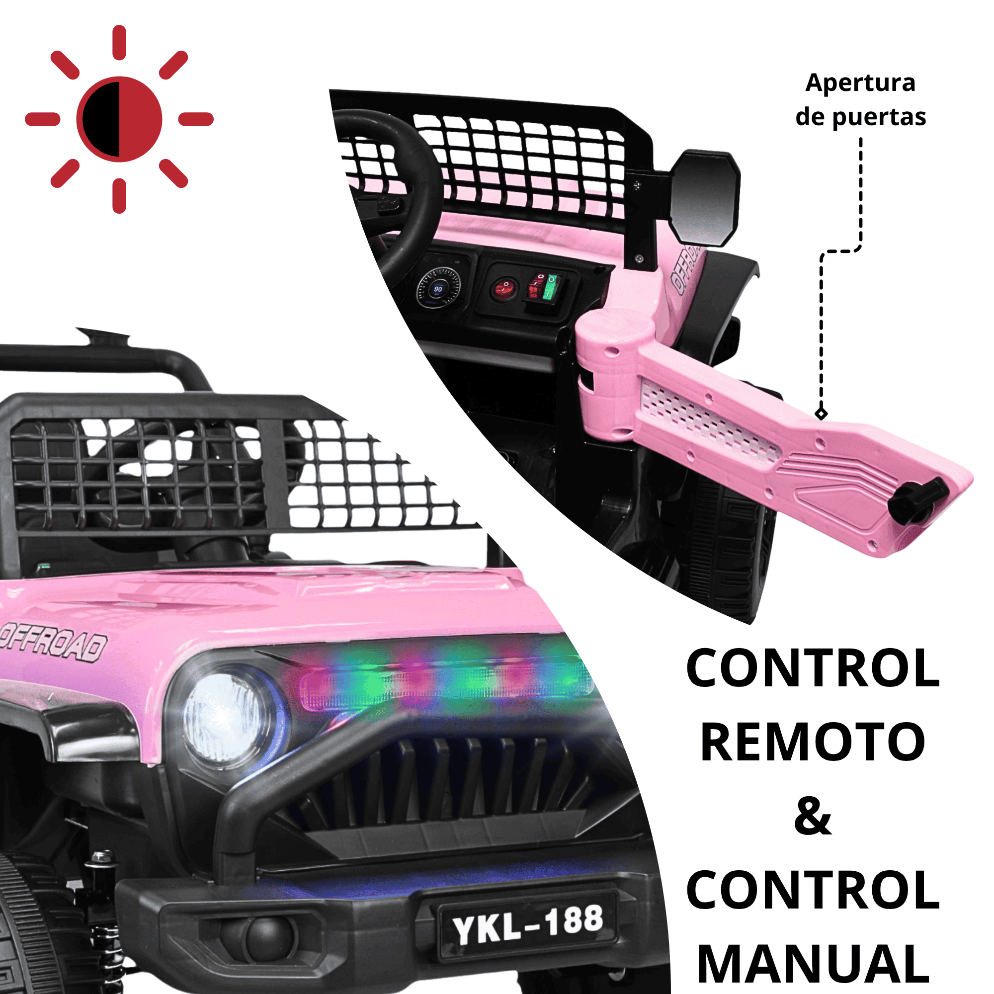 Foto 2 | Montable Electrico Camioneta Para Niños Con Luz Y Sonido 12v Control Remoto Bluetooth Apto A Partir De 3 Años - Rosa