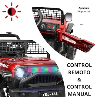 Foto 2 | Montable Electrico Camioneta Para Niños Con Luz Y Sonido 12v Control Remoto Bluetooth Apto A Partir De 3 Años - Rojo