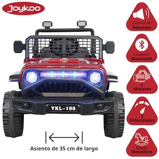 Foto 3 | Montable Electrico Camioneta Para Niños Con Luz Y Sonido 12v Control Remoto Bluetooth Apto A Partir De 3 Años - Rojo
