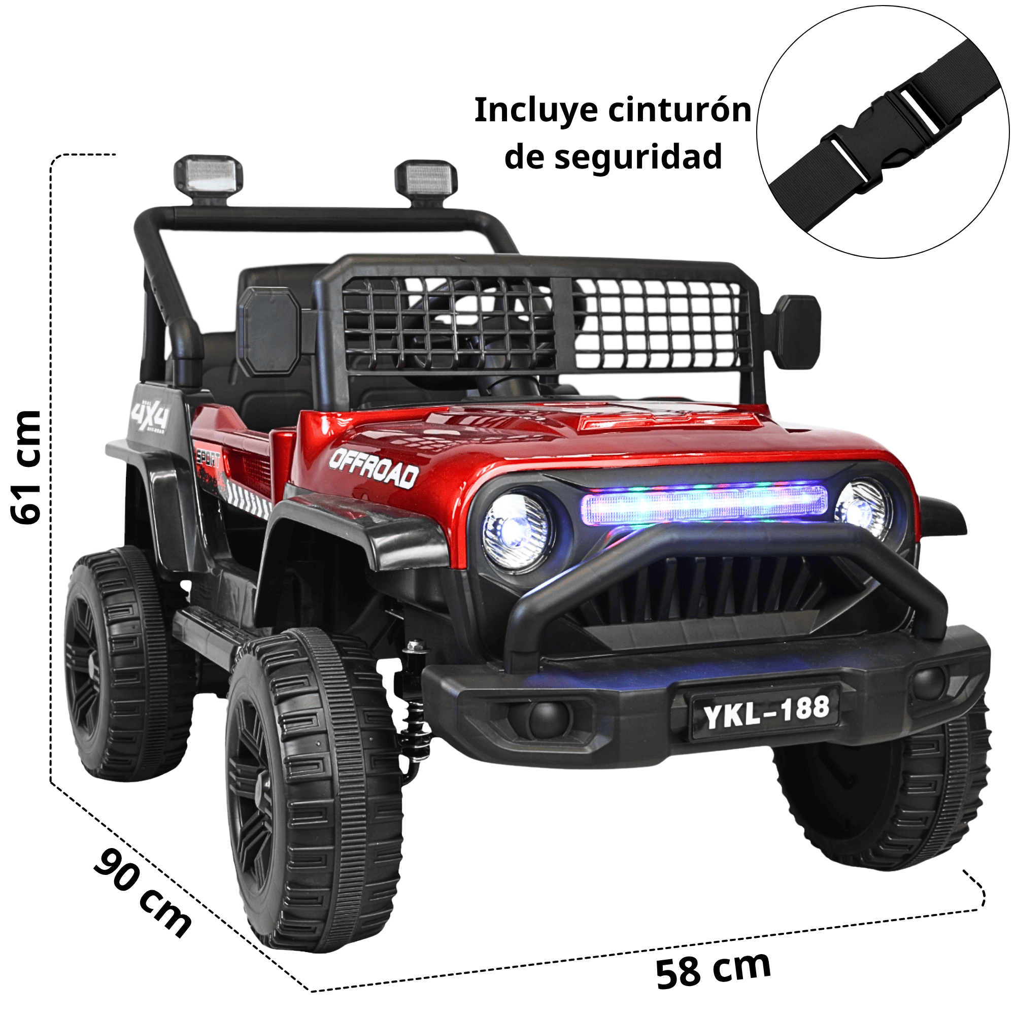 Foto 5 pulgar | Montable Electrico Camioneta Para Niños Con Luz Y Sonido 12v Control Remoto Bluetooth Apto A Partir De 3 Años - Rojo