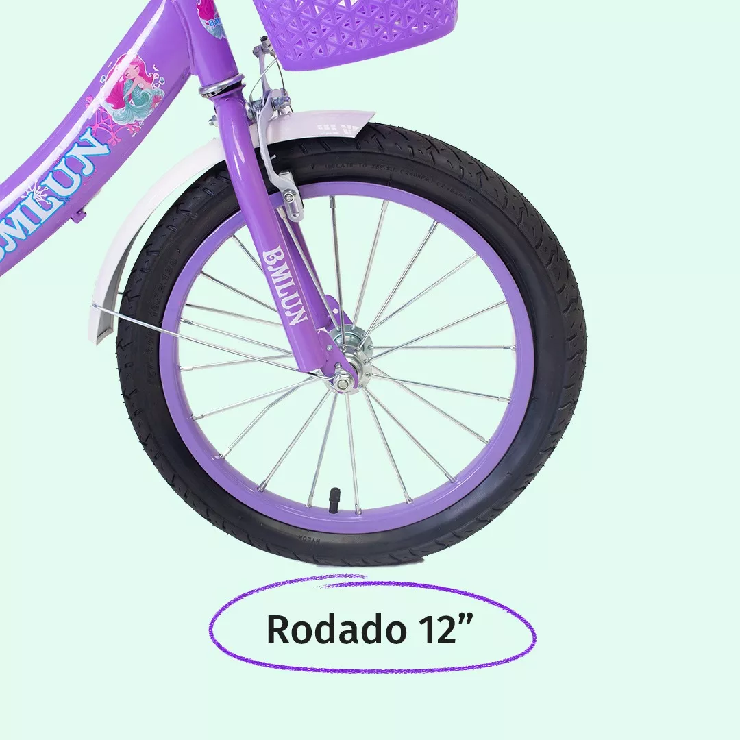 Foto 7 pulgar | Bicicleta Entrenadora Para Niños Aeiou Qk-09 Con Canasta R12 Morada