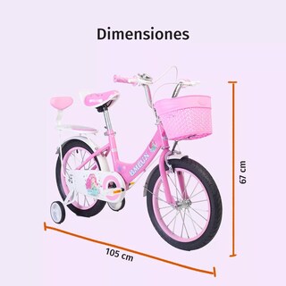 Foto 6 | Bicicleta Entrenadora Para Niños Aeiou Qk-09 con Canasta R16" color Rosa