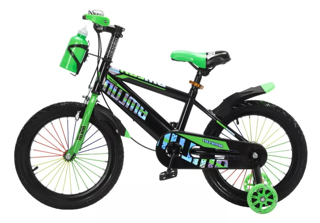 Foto 3 pulgar | Bicicleta Entrenadora Aeiou Qk-15 Verde con Portabotellas R12 para Niños