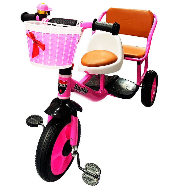 Foto 2 pulgar | Triciclo Infantil Con Doble Asiento Generico Color Rosa