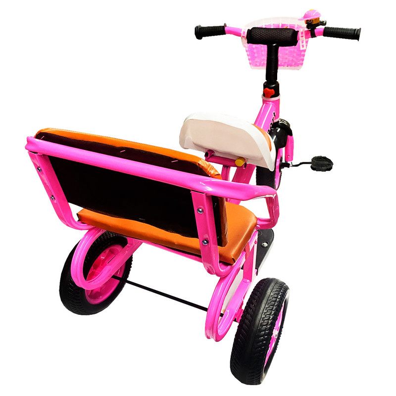 Foto 4 pulgar | Triciclo Infantil Con Doble Asiento Generico Color Rosa