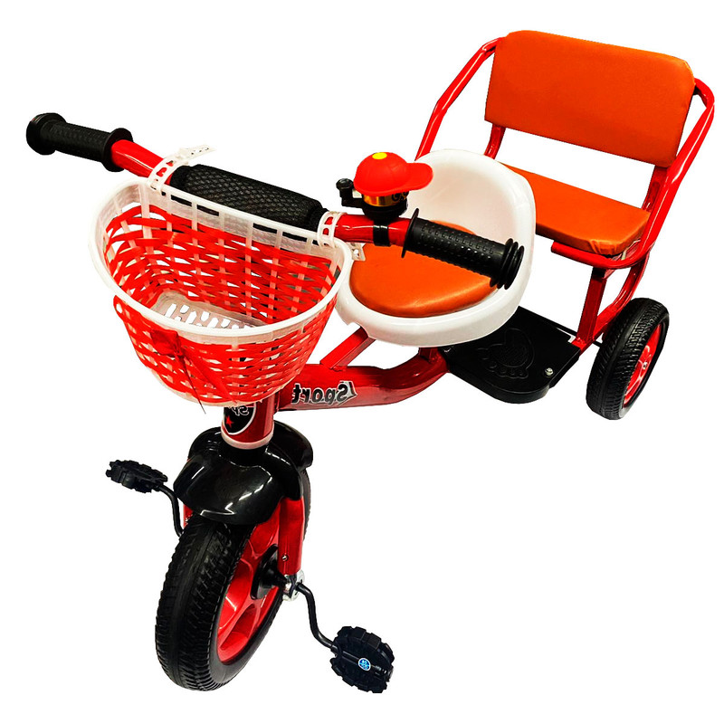 Triciclo Infantil Con Doble Asiento Generico Color Rojo