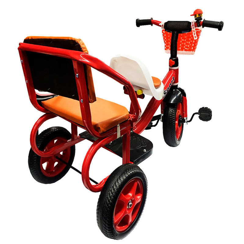 Foto 4 pulgar | Triciclo Infantil Con Doble Asiento Generico Color Rojo