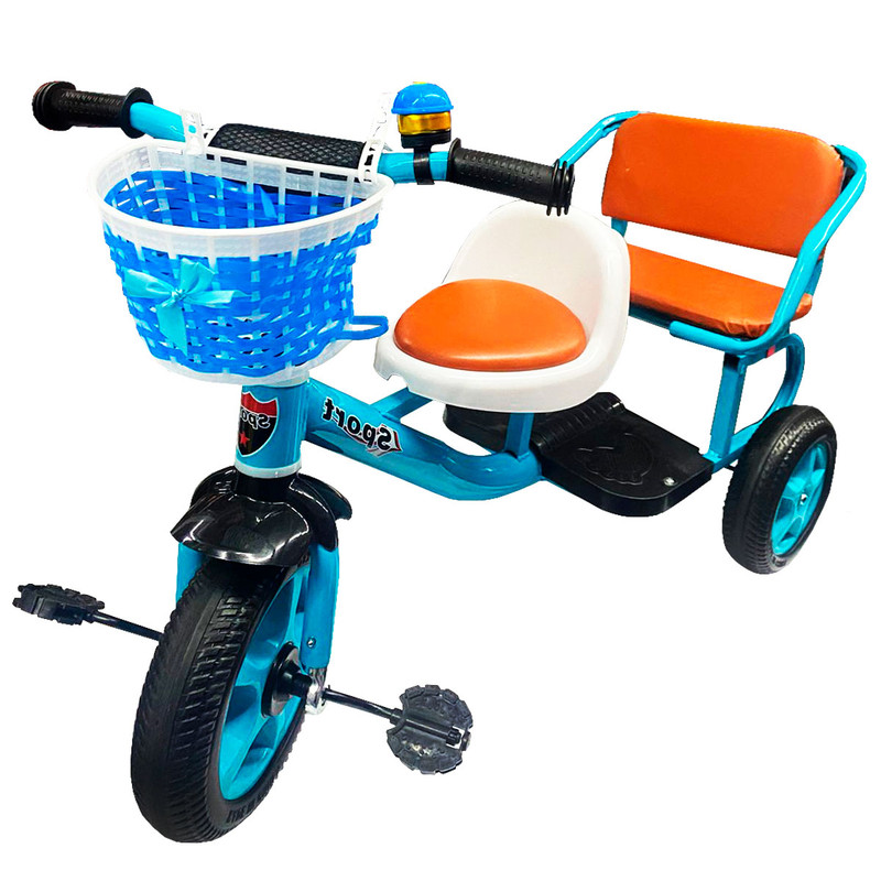 Triciclo Infantil Con Doble Asiento Generico Color Azul