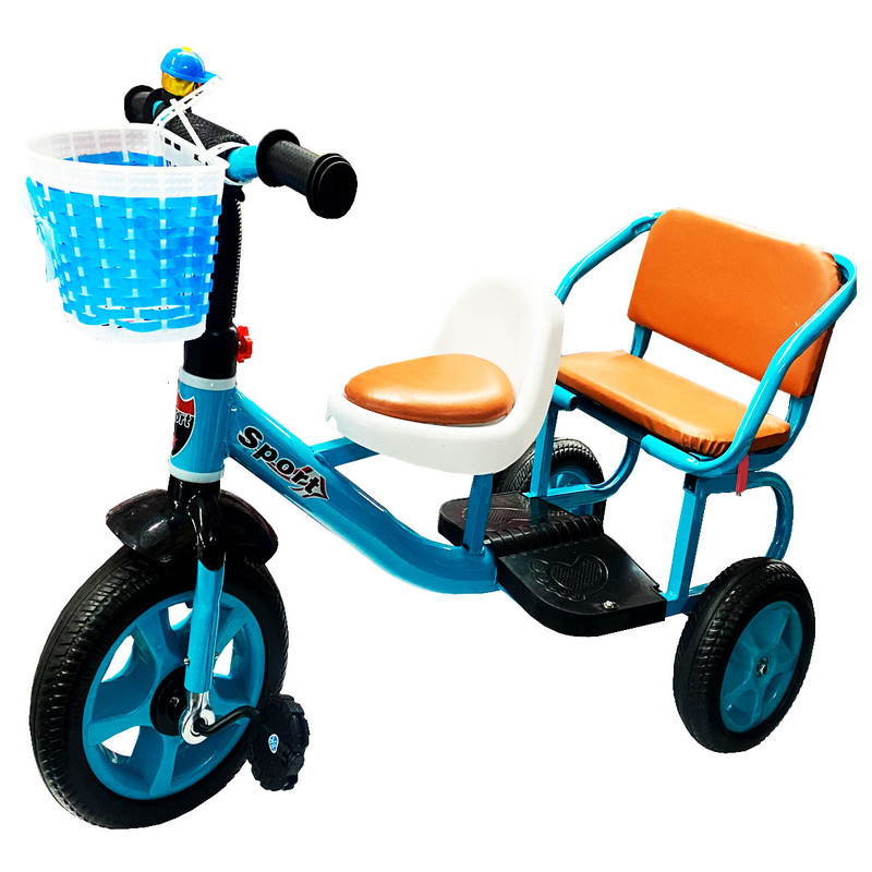 Foto 3 pulgar | Triciclo Infantil Con Doble Asiento Generico Color Azul