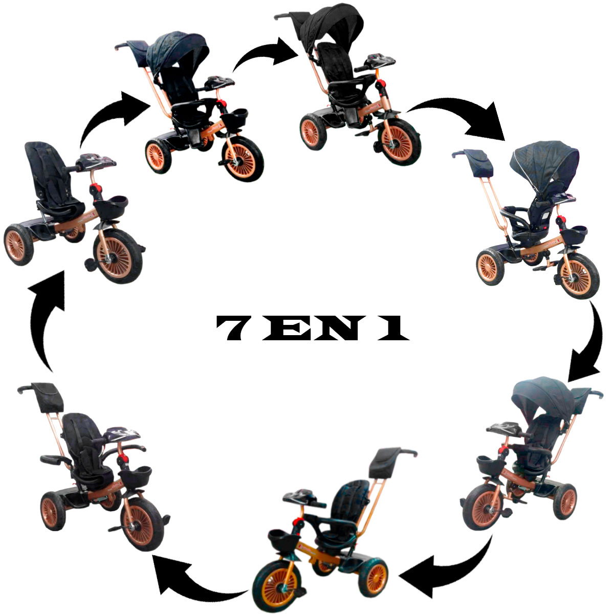 Foto 7 | Triciclo Infantil don Asiento Reclinable Gris