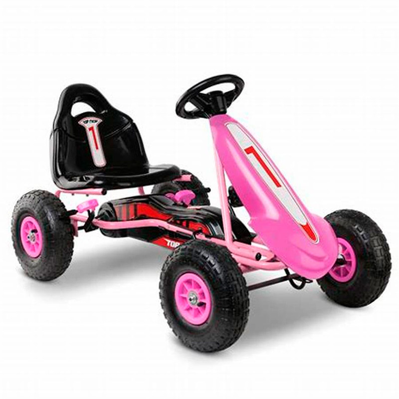 Go Kart Infantil con Pedales y Llantas de Aire color Rosa