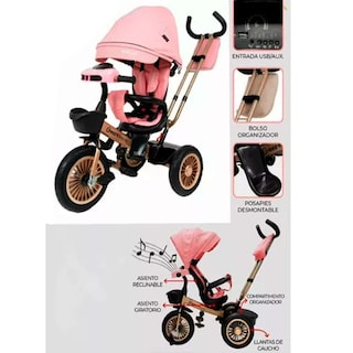 Foto 3 | Triciclo Infantil con Asiento Reclinable Rosa