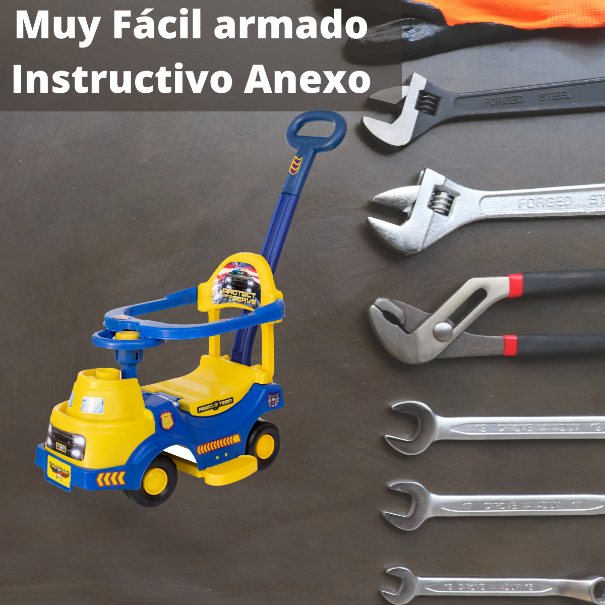 Foto 5 pulgar | Carrito Montable Promeyco Policia 3 En 1