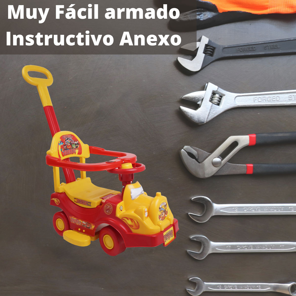 Foto 4 | Carrito Montable Promeyco Bombero 3 En 1