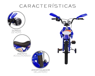 Foto 7 | Bicicleta Motocross De Entrenmiento R16 Infantil Basitex Azul