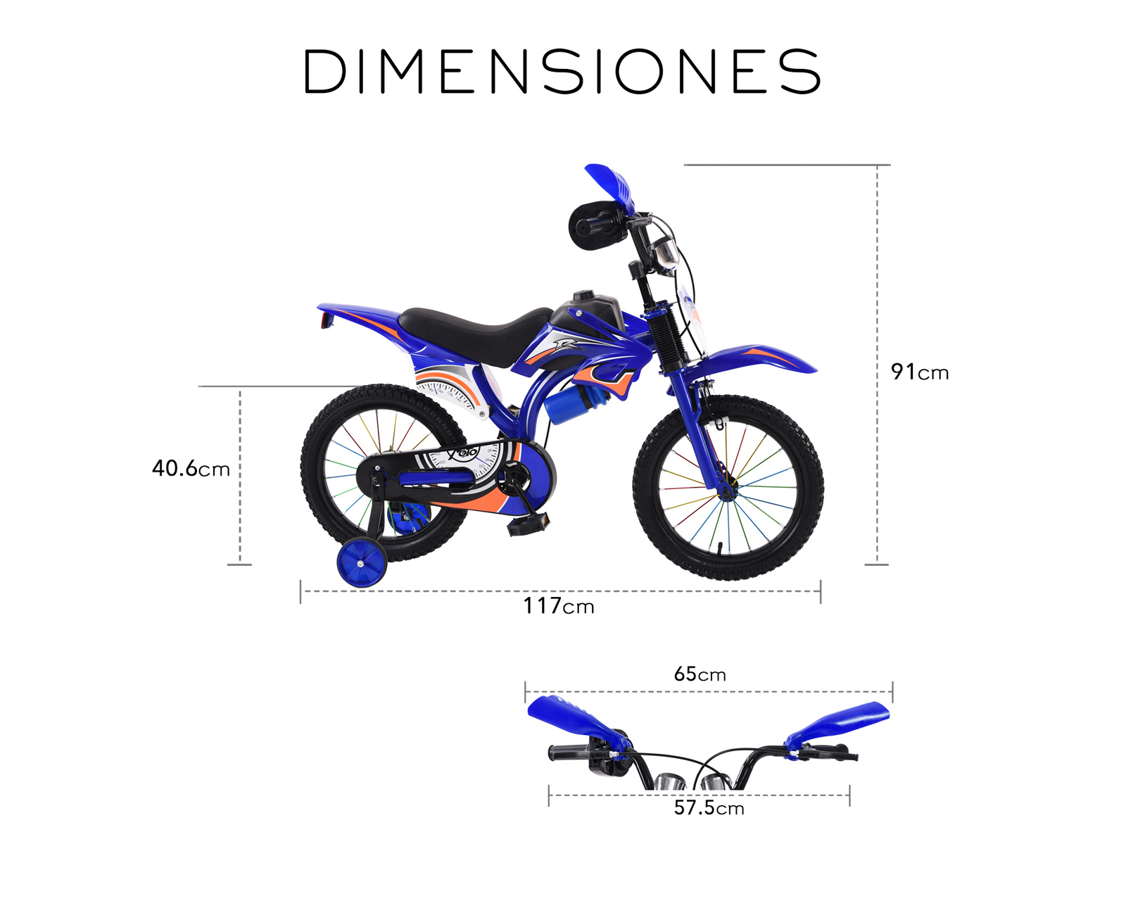 Foto 8 | Bicicleta Motocross De Entrenmiento R16 Infantil Basitex Azul