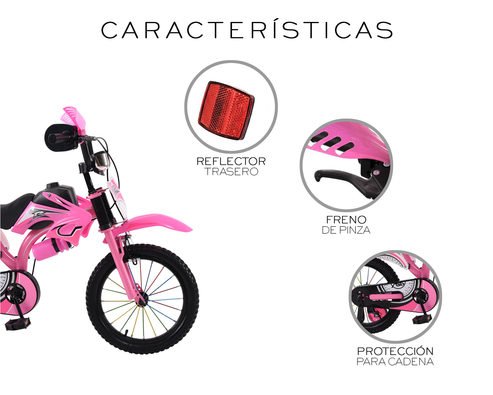 Foto 5 | Bicicleta Motocross De Entrenmiento R16 Infantil Basitex Rosa