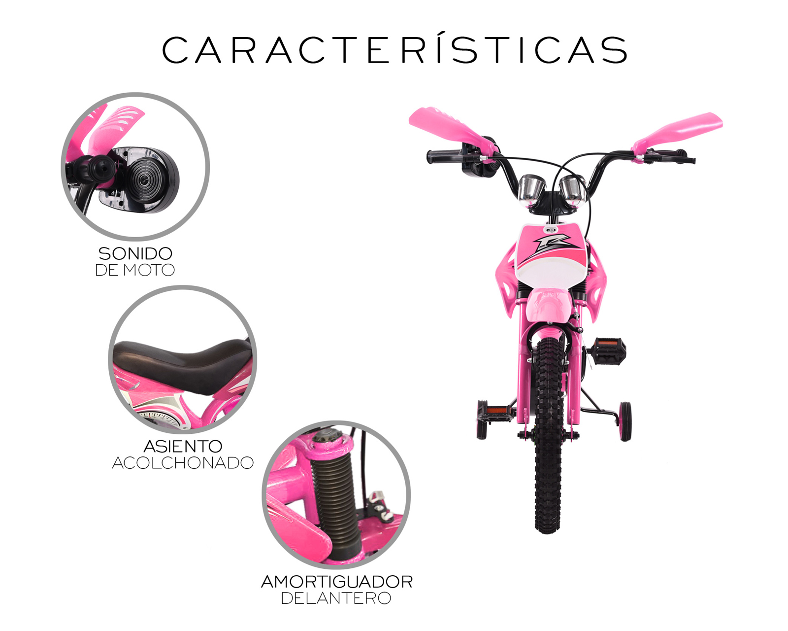 Foto 7 | Bicicleta Motocross De Entrenmiento R16 Infantil Basitex Rosa