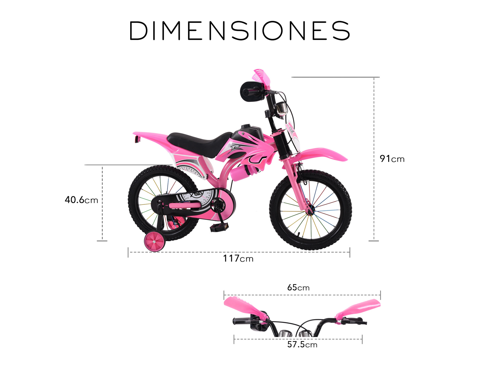 Foto 8 | Bicicleta Motocross De Entrenmiento R16 Infantil Basitex Rosa