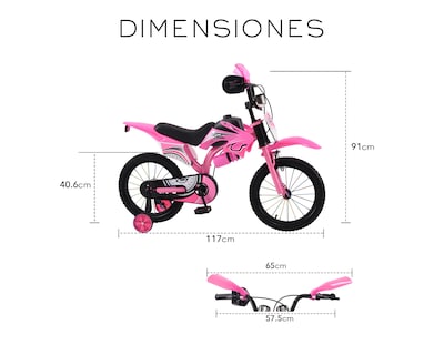 Foto 8 | Bicicleta Motocross De Entrenmiento R16 Infantil Basitex Rosa