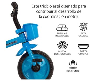 Foto 4 | Triciclo Bicicleta Para Niños Infantil Cesta Cajuela
