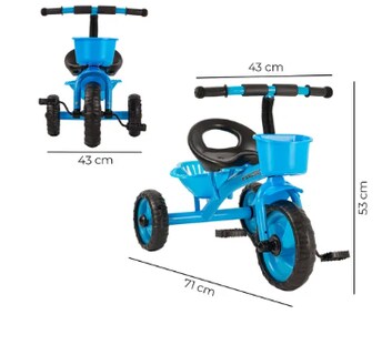 Foto 6 | Triciclo Bicicleta Para Niños Infantil Cesta Cajuela