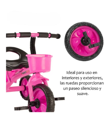 Foto 4 pulgar | Triciclo Bicicleta Para Niños Infantil Cesta Cajuela