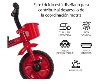 Foto 4 pulgar | Triciclo Bicicleta Para Niños Infantil Cesta Cajuela