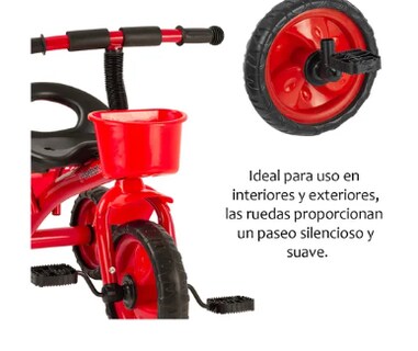 Foto 4 | Triciclo Bicicleta Para Niños Infantil Cesta Cajuela