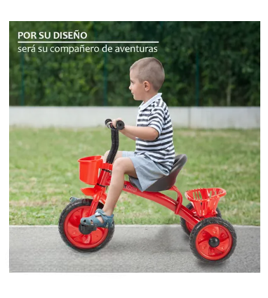 Foto 6 pulgar | Triciclo Bicicleta Para Niños Infantil Cesta Cajuela