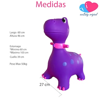 Foto 2 | Montable Inflable Brincolín Ecobaby Original Dinosaurio Violeta para Niños