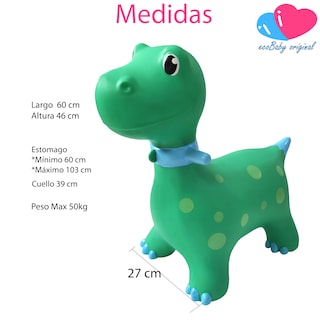 Foto 5 | Montable Inflable Ecobaby Original Dinosaurio Rosa