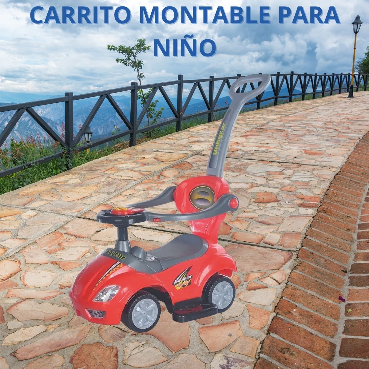 Foto 2 | Carrito Montable de Empuje con Seguridad Yei YEI-AM01RD-EMP Rojo