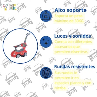 Foto 3 | Carrito Montable de Empuje con Seguridad Yei YEI-AM01RD-EMP Rojo